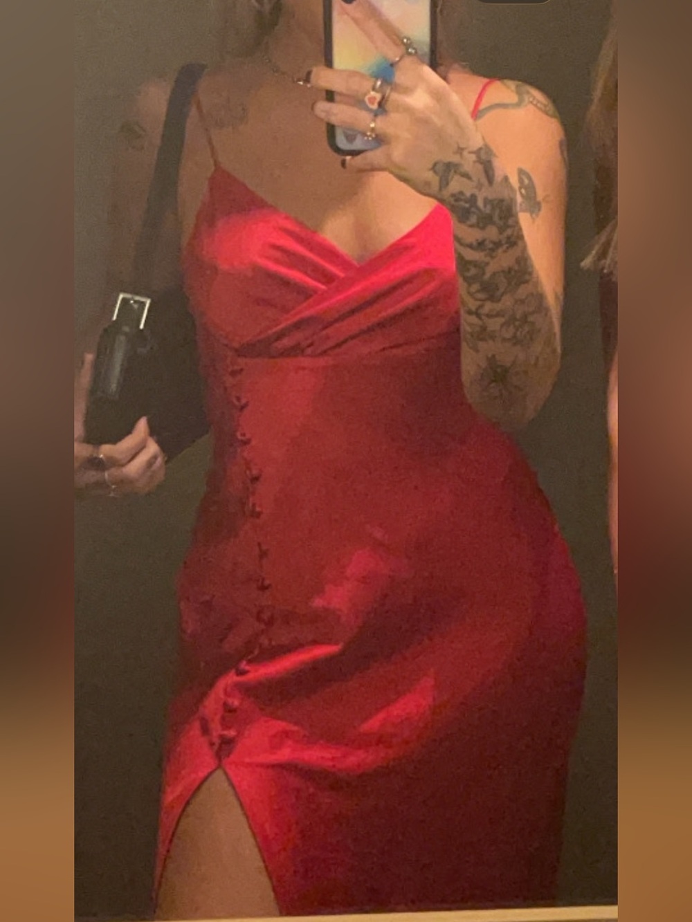 Zara Red Satin Maxi Dress